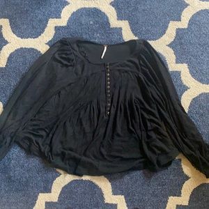 Free people waffle knit babydoll top